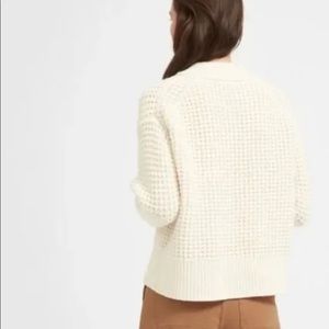 Everlane cashmere wool waffle knit fisherman sweater size S